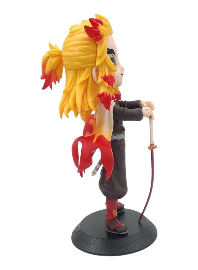 FowWelt Demon Slayer Rengoku Action Figure - Flame Hashira Kyojuro Collectible Toy, Anime PVC Figurine with Sword, Kimetsu no Yaiba Statue for Fans & Kids - Rengoku - Image 2